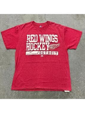 Majestic Detroit Red Wings Hockey Logo T Shirt